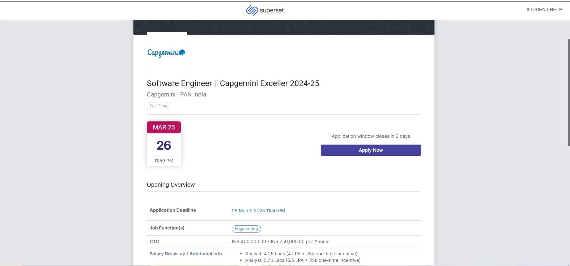 Capgemini Off Campus Drive 2025 Opportunity for Software Engineer Position | Capgemini Freshers Drive 2024 | Capgemini Exceller Off Campus Drive for 2024 Graduates.