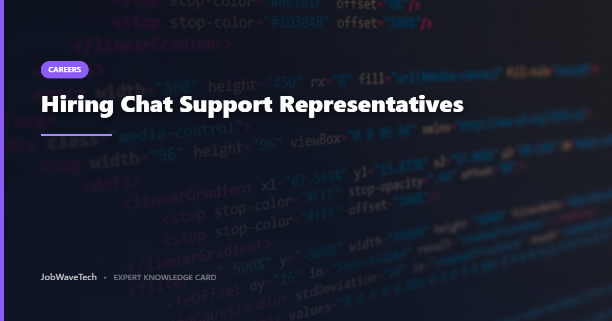 Hiring Chat Support Representatives