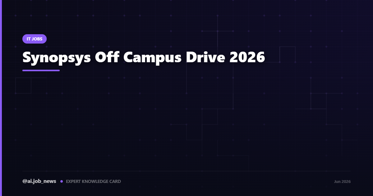 Synopsys Off Campus Drive 2026